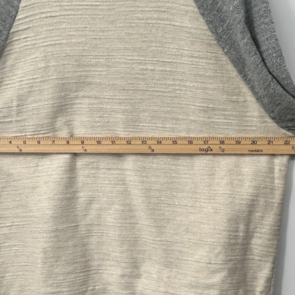 J.Crew Jeans Mens XLT Raglan Sweater Cotton Textured Colorblock Cream Grey Tall - Picture 6 of 7